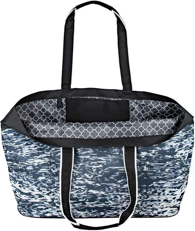 geckobrands Oversized Beach Tote – Large and Stylish Beach Bag with 4 Exterior Pockets and Zippered Internal Compartment