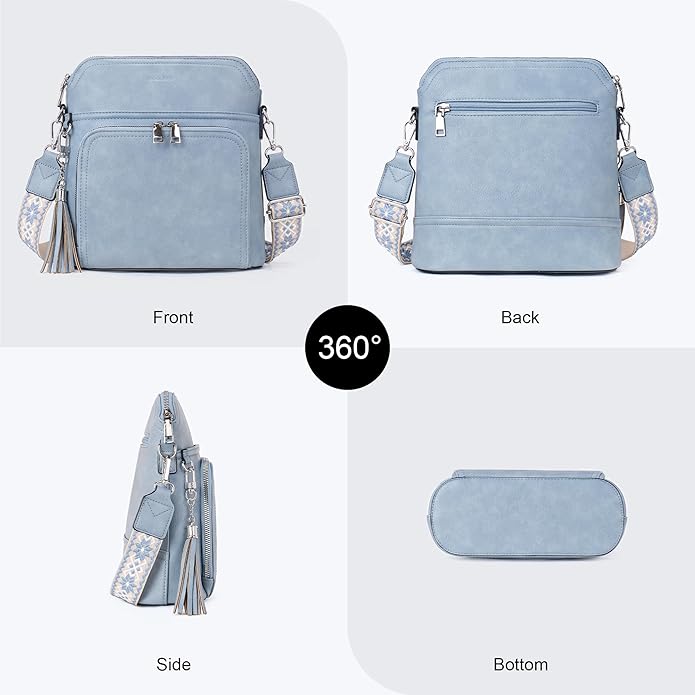 Crossbody Purse for Women,Lightweight Medium Crossbody Bag Soft Leather Women's Shoulder Handbags with Tassel