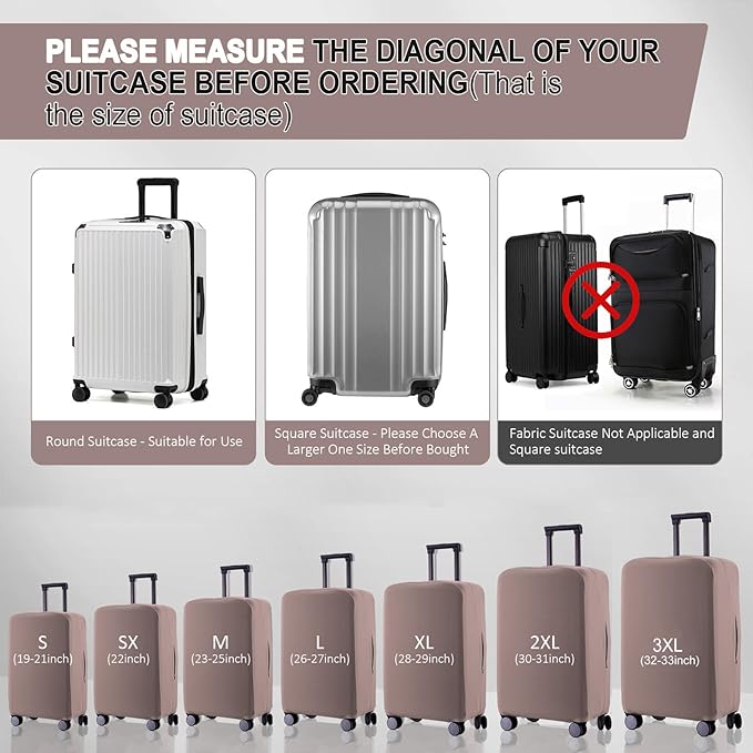 Travel Luggage Cover - Scratch-Resistant Fit 19-31 Inch, Khaki, XL(28-29 inch)