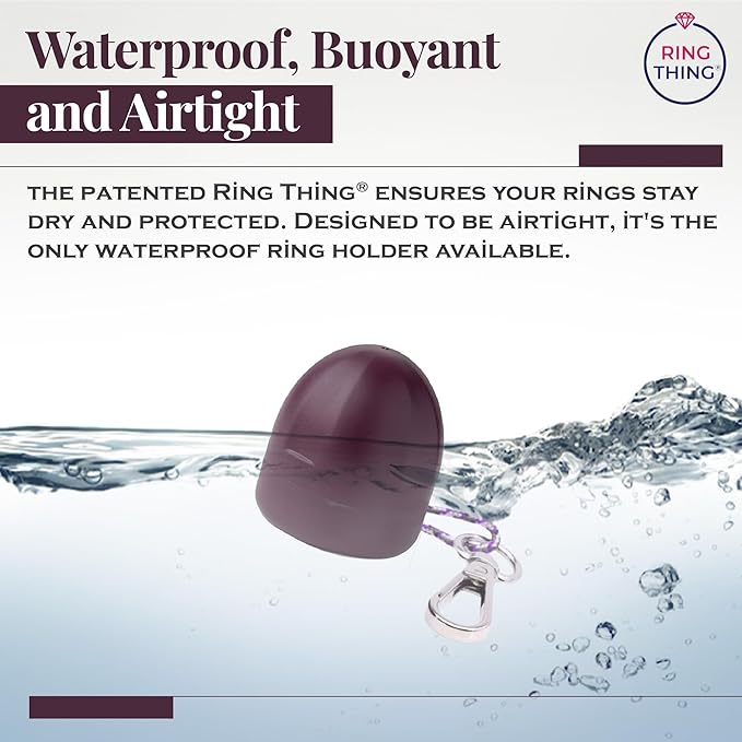Ring Holder Keychain, Jewelry Organizer and Storage, Portable Waterproof Ring Holder, Pill Box Keychain Container, Gym Accessory, and Travel Ring Case (Deep Plum)