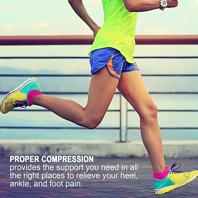 PAPLUS Ankle Compression Sock for Men and Women 2/4/6 Pairs, Low Cut Compression Running Sock with Ankle Support