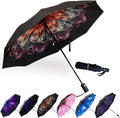 LLanxiry Compact Travel Umbrella, Mini Windproof Umbrellas for Rain & Sun, Small Lightweight Outdoor UV Umbrella, Portable Folding Umbrellas for Travel