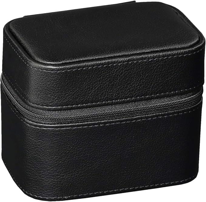ROTHWELL 2 Watch Travel Case Storage Organizer for 2 Watches | Tough Portable Protection w/Zipper Fits All Wristwatches & Smart Watches Up to 50mm (Black/Grey)