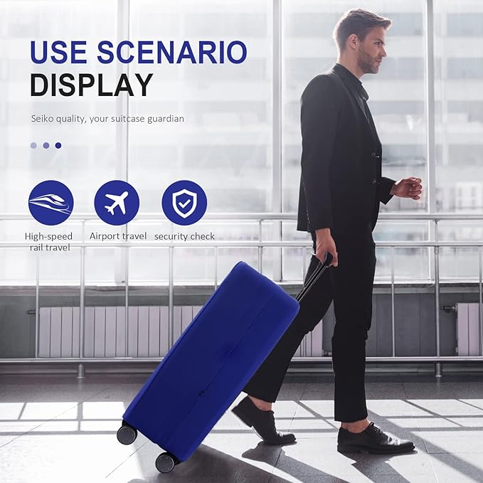 Travel Luggage Cover - Scratch-Resistant Suitcase Protector (Blue, S(19-21 inch))