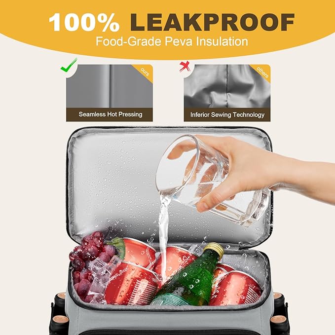 MIYCOO Cooler Backpack - 40 Cans Insulated Backpack Cooler for Men & Women, Portable 2 Leak Proof Compartments Coolers Bag for Beach Travel Picnic Lunch Hiking BBQ Camping
