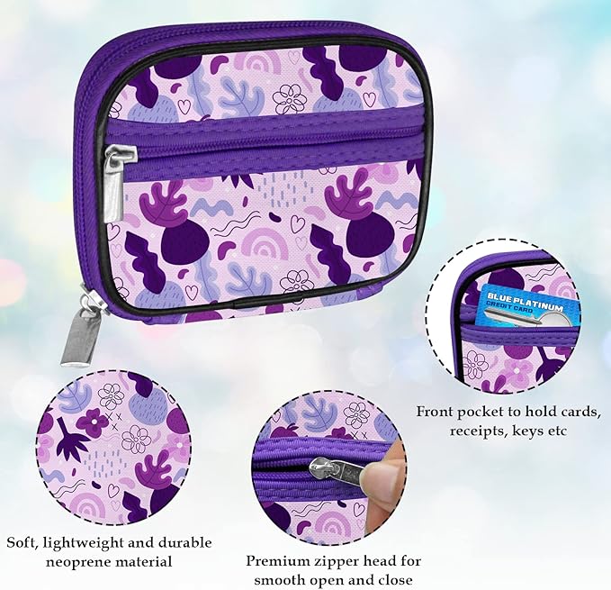 Serfeymi Weekly Travel Pill Organizer Pill Case for Purse with Removable 7 Day Pill Box, Fashionable Travel Medicine Organizer Pill Container for Medicine, Vitamin - Purple 02
