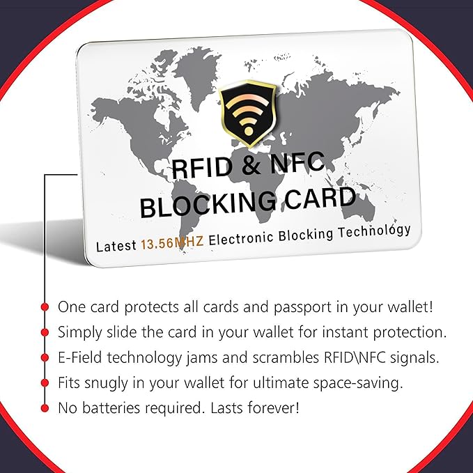 SaiTech IT 5 Pack RFID Blocking Card NFC Contactless Debit/Credit Card ATM Passport Protector ideal for Men & women slim with World map design perfectly fit in wallet (White)
