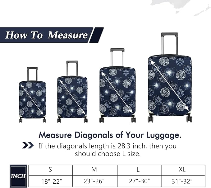 HYPER VENTURE Washable Luggage Cover - Fashion Suitcase Protector Fits 18-22 Inch Luggage (Sparkler, S)