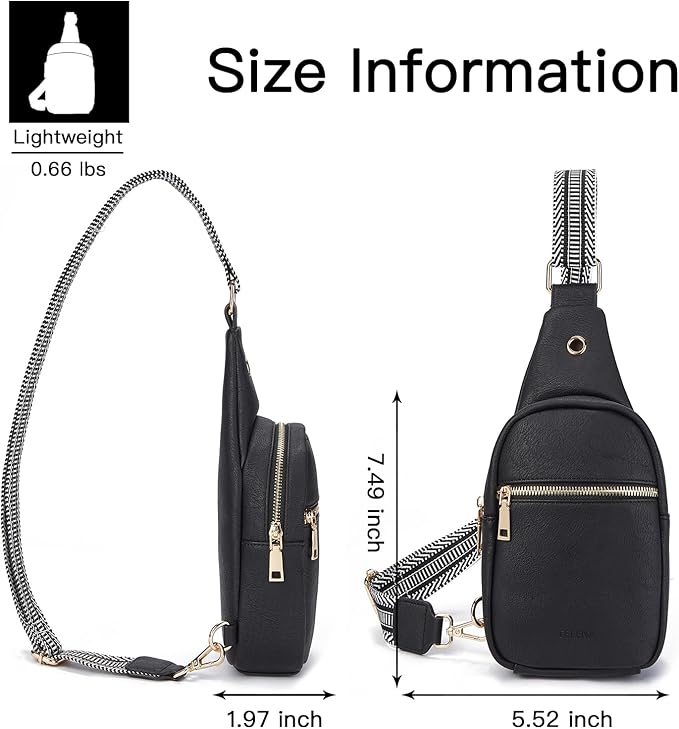 Telena Small Sling Bag for Women Leather Crossbody Fanny Packs Chest Bag for Women