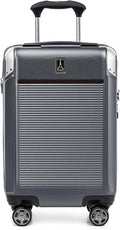 Travelpro Platinum Elite Hardside Expandable Carry on Luggage, 8 Wheel Spinner, TSA Lock, Hard Shell Polycarbonate Suitcase, Vintage Grey, Compact Carry on 20-Inch