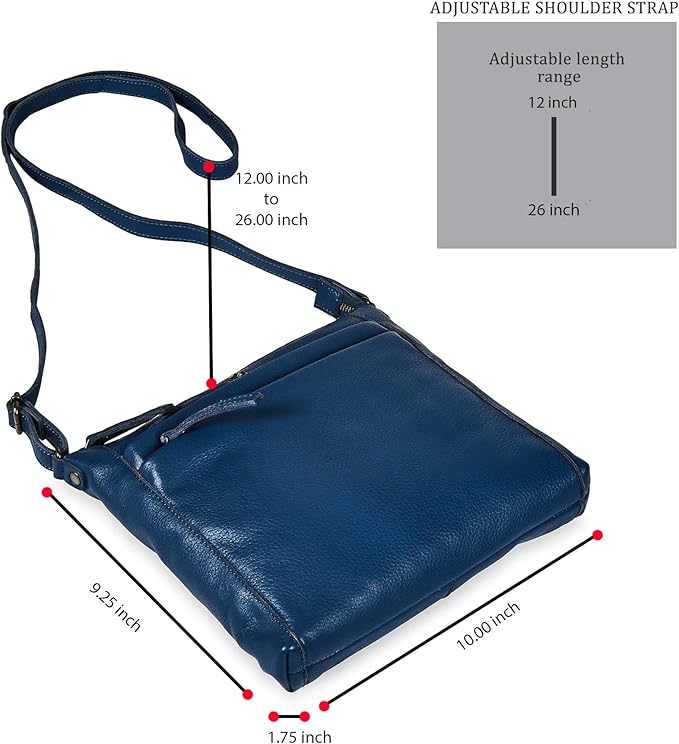 Small Soft Genuine Leather Crossbody Purse Women’s Sling Crossover Shoulder Travel Handbag with Triple Zipper