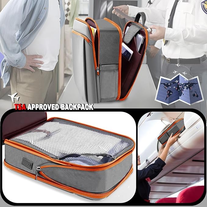 ZINMARK Slim Expandable 15 15.6 16 Inch Laptop Backpack Anti Theft Travel Business Durable Computer Bag, Multipurpose Large Capacity Daypack for Men And Women，G01OG01