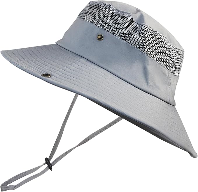 NPQQUAN Ponytail Sun Bucket Hats for Women Men Wide Brim UPF 50+ Fishing & Beach Hats