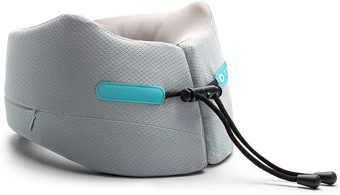 GOLDORANGE Travel Pillow Neck Chin Head Support Best Memory Foam Airplane Neck Pillows 360-Degree Support for Travel Bus Home Office and Gaming, Grey L