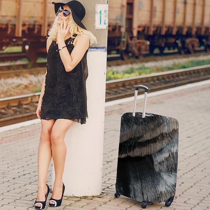 30 Inch PVC Luggage Protector Covers for TSA Approved Clear Suitcase Cover Protector Transparent Luggage Protective Cover Set (Painting, Suitable for 30"-31")
