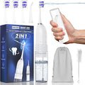 Portable Water flosser with Electric Toothbrush, 2 in 1 Teeth Cleaning Kit, Electric Toothbrush and flosser Combo, Water Flosser for Travel and Home (White)