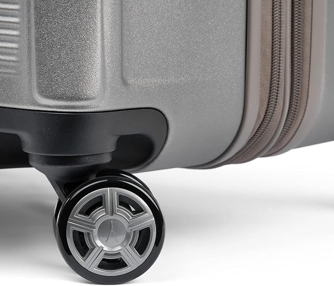 Travelpro Platinum Elite Hardside Expandable Checked Luggage, 8 Wheel Spinner, TSA Lock, Hard Shell Polycarbonate Suitcase, Metallic Sand, Checked Medium 25-Inch