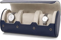 Oirlv Luxury Leather Watch Organizer Case Watch Box for Mens Jewelry Gift Box for Birthday Fathers Day Anniversary(3 slots, Royal Blue)