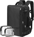 Hanples Travel Backpack for Women Men, Large Carry On Person Item Luggage Backpack, TSA Flight Approved 17.3 In Laptop Bag, Waterproof anti theft Casual Hiking Bag (Black)