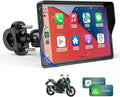 WonVon 7 Inch Wireless Motorcycle Carplay GPS Navigation System with Apple Carplay and Android Auto Portable Screen with Dual Bluetooth, Navigation, Siri, Google Assistant