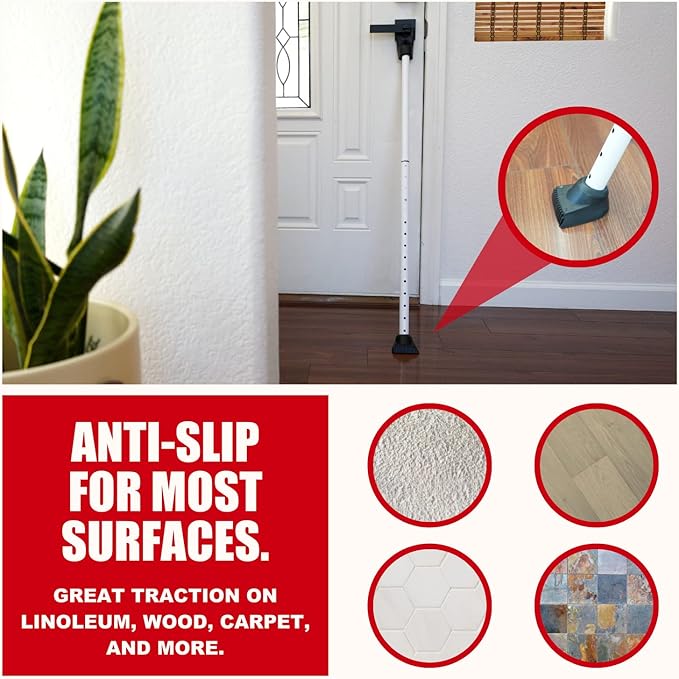 SECURITYMAN Door Security Bar & Sliding Patio Bar - Constructed of High Grade Iron - Great for Apartment Security, Hotel Safety, or Home Protection Door Stoppers