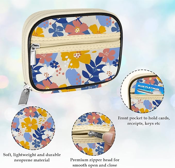 Serfeymi Weekly Travel Pill Organizer Pill Case for Purse with Removable 7 Day Pill Box, Fashionable Travel Medicine Organizer Pill Container for Medicine, Vitamin, Supplement - Bloom 02