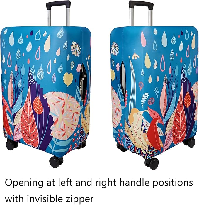 WUJIAONIAO Travel Luggage Cover Baggage Suitcase Cover Protector Skins 18-32 Inch (rainy season, S (for 18-20 inch luggage))