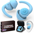 Ear Plugs for Sleeping: Reusable Earplugs for Sleep, Snoring Blocking, Concert, Travel, Airplane, 2 Pairs Washable Soft Silicone Noise Cancelling Ear Plugs (Light Blue)