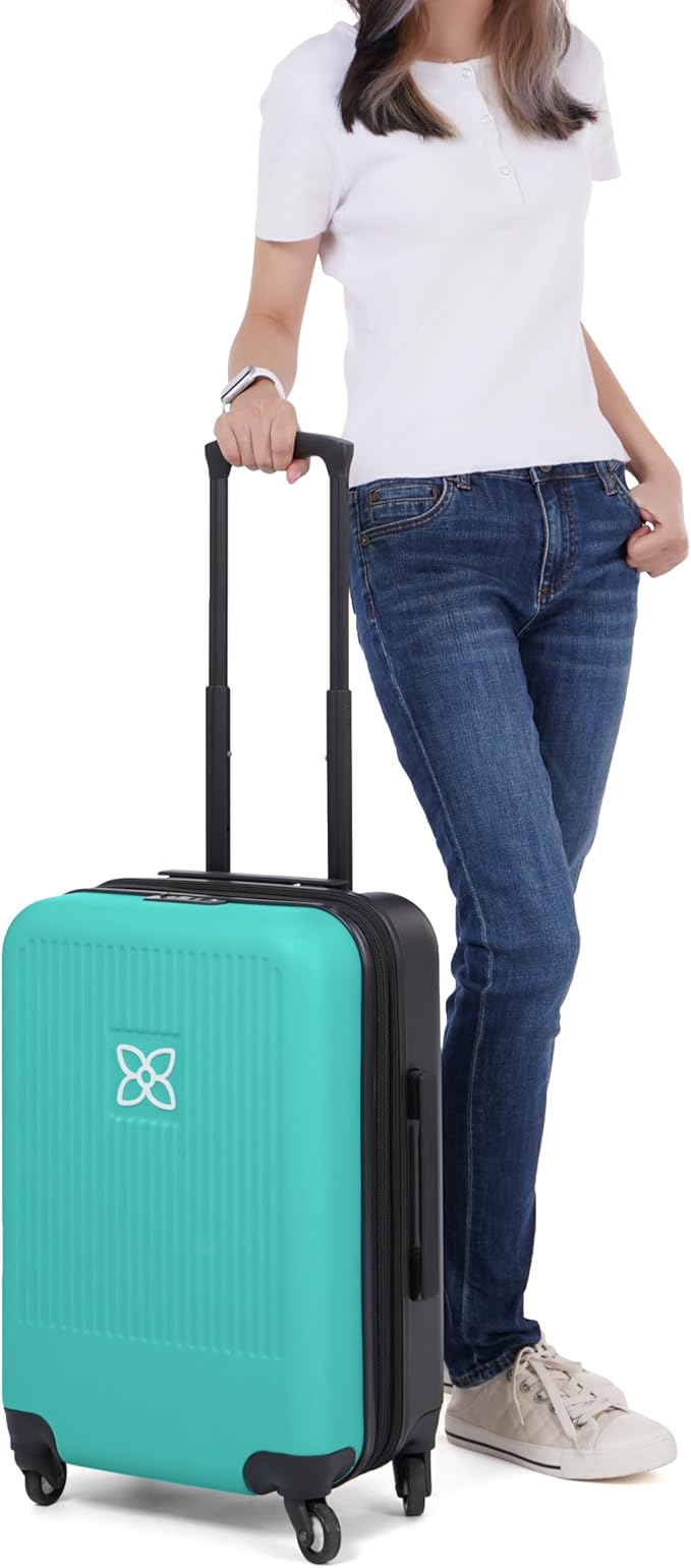 Sherpani Meridian, 22 Inch Carry On Luggage Airline Approved, Rolling Hardside Suitcase 22x14x9, Travel Luggage for Women, Expandable Suitcase, Travel Gift (Caribe)