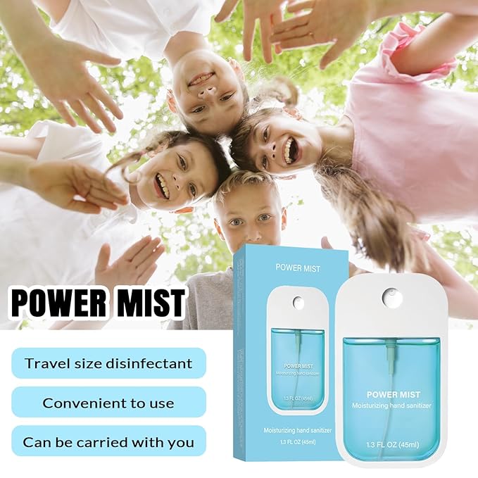 Power Mist Hydrating Hand Sanitizer Spray, Portable Travel-Size Hand Sanitizer Spray, 500-Sprays Each，Suitable for Both Adults and Children (Aloe vera)