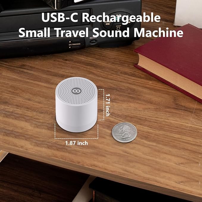 Portable Baby Sound Machine Mini White Noise Machine with 30 Soothing Sounds for Newborn Kids Adults Rechargeable Sleep Brown Noise Machine 4 Timers Memory Function for Travel Camping Home Office