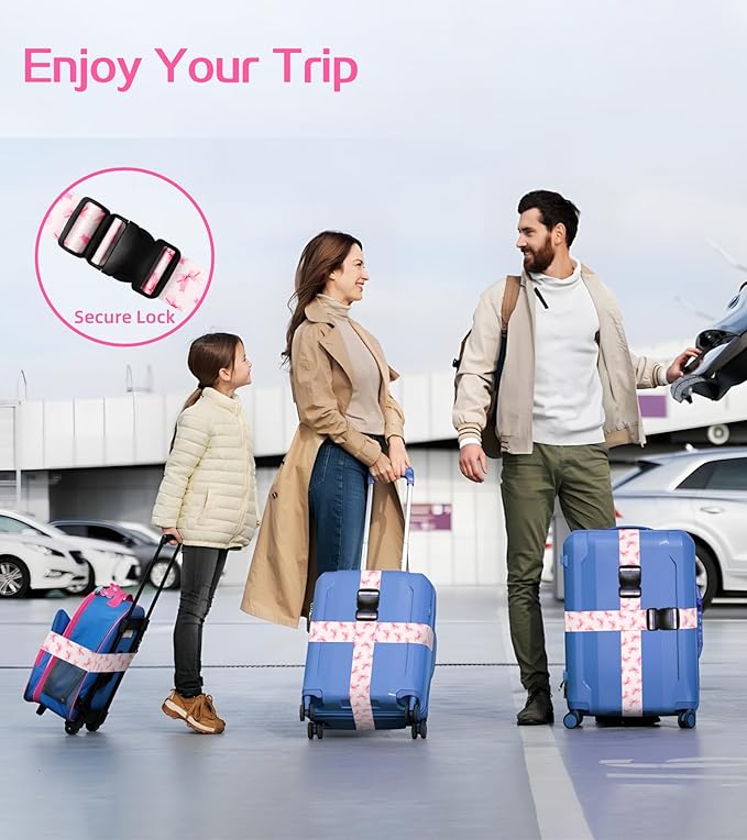 Luggage Straps for Suitcases Travel Belt Luggage Band Heavy Duty Traveling Luggage Identifier Cute Women Girls Unique Accesory,