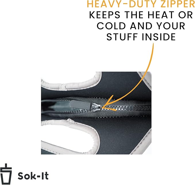 Sok It LunchTote Zippered Bag Insulated Neoprene Caddy (Hot Dawgs, X-Large 6.5 Quart Lunch Tote)