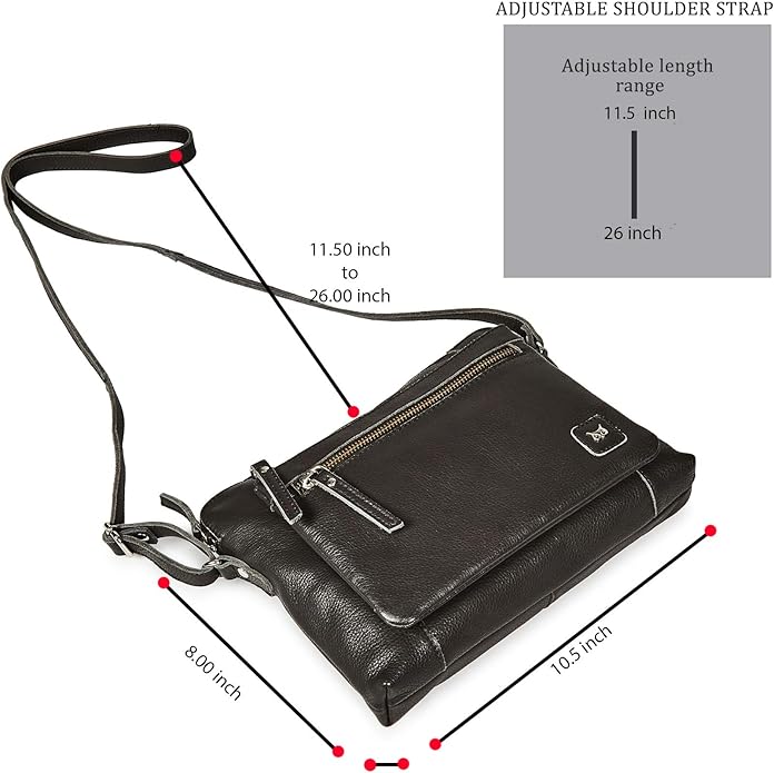 Wise Owl Accessories Small Soft Pebbled Real Leather Crossbody Handbags Purses Sling Crossover Shoulder Bag