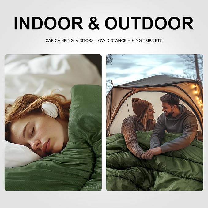 Sleeping Bags for Adults Cold Weather,Portable, Waterproof,Lightweight Camping Sleeping Bag for Tall Girls Boys with Compression Sack for Warm Camping, Hiking, Outdoor & Indoor