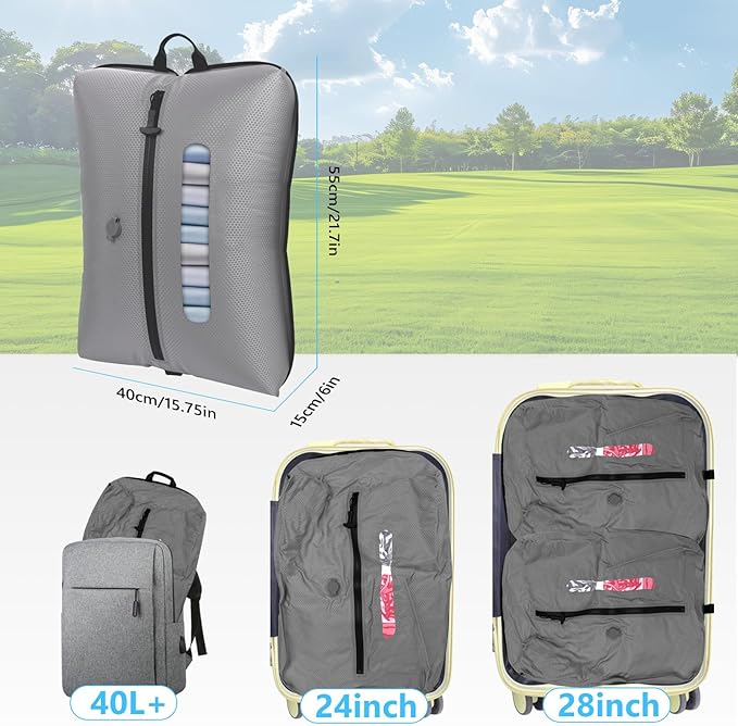 2025 Vacuum Bags for Travel with See-Through Window Space Saver Vacuum Seal Bags for Clothing Travel IP67 Reusable Packing Organizers for Luggage, Backpack, Suitcase Grey 1PC+No Pump