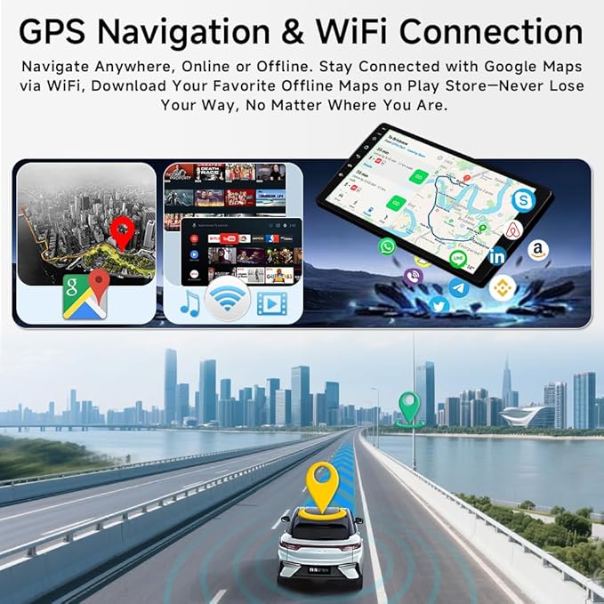 ASURE Car Stereo Radio Upgrade for Mustang 2010-2014,10.1 inch 8Core 4G+64G Android System GPS Navigation Head Unit with Wireless Carplay,Android Auto,1280x720 HD Touchscreen Multimedia Player