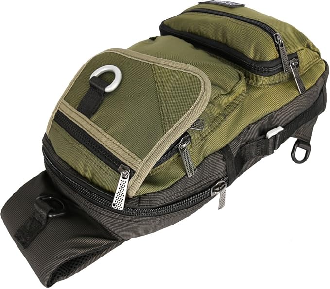 Sling Bag Chest Shoulder Backpack Crossbody Multipurpose Daypack For Men Women Green