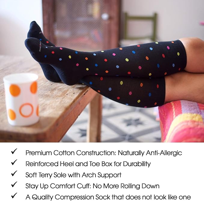 Cotton Compression Socks for Women & Men. 15-20 mmHg Support Knee-High Brown X/L