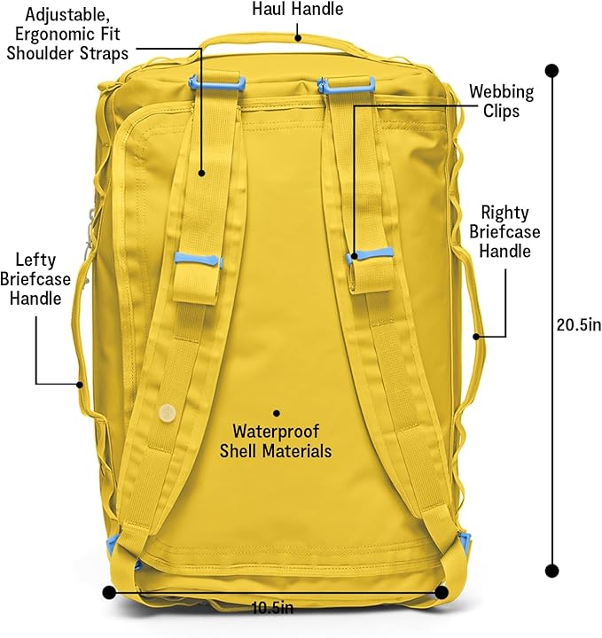Baboon to the Moon Go-Bag Small 40L – Detachable Straps, Small Duffle Bag for Travel, Gym Bag for Women, Mens Travel Bag, Duffel Bags for Traveling, Travel Duffel Bags for Women (Amber)