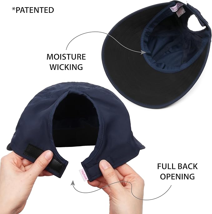 Ponyflo Sunblocker Wide Brim Hat - Oprah Awards Best Sun Hat - UV 50 Protection - Ponytail Sunhat for Women