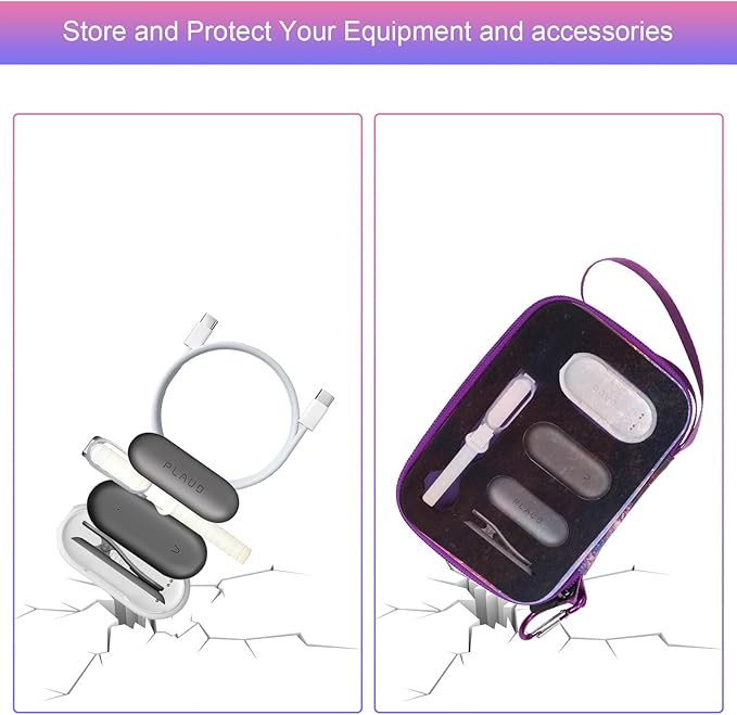 YouKnow Hard Case Compatible with PLAUD NotePin AI Voice Recorder - with Custom Foam Insert Holds Recorder, Magnetic Pin, Clip, Dock, Wristband & Cable (Case Only) (Galaxy)