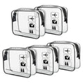 Lermende 2pcs Clear Toiletry Bag TSA Approved Travel Bag,Carry On for Travel,Airport Airline Accessories Compliant Bag,Quart Sized Makeup Cosmetic bag Women Men (Black, 5 Pack)