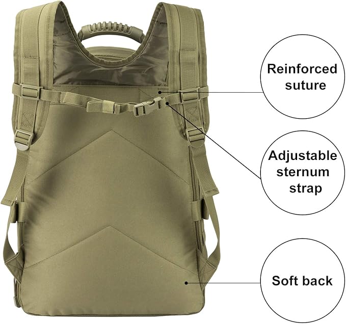 Tactical Backpack Military Backpacks for Men Army Expandable 3 Day Assault Pack Molle Backpacks Bug Out Bag for Camping Hiking Rucksack Fishing
