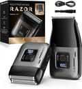 Professional Foil Shaver for Men: Cordless Electric Razor with High-Speed Dual Blades, Rechargeable USB-C, IPX6 Travel-Friendly/Home Use & Waterproof