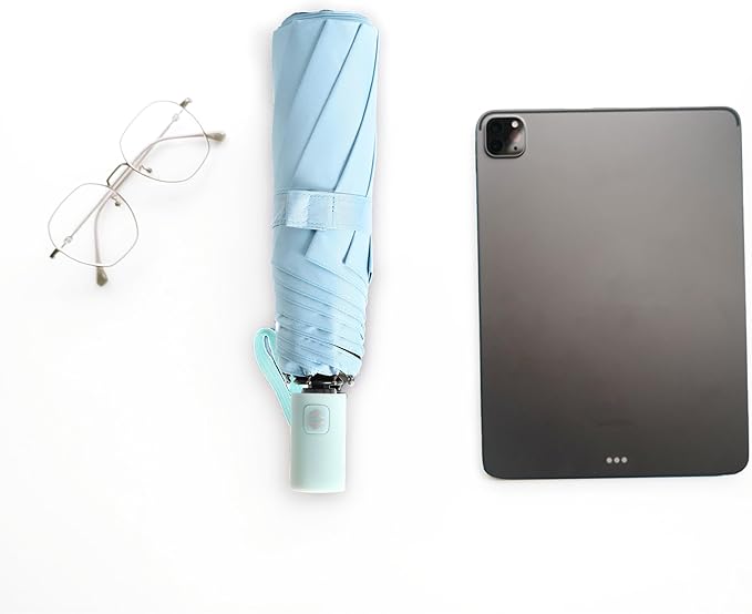 BAODINI Small UV Protection Travel Umbrella Compact for Rain and Sun UPF 50+ 41 inch Portable Umbrella for Women and Men