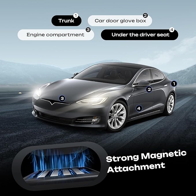 4G LTE GPS Tracker for Vehicles & Cars 90-Day Battery Life, Real-Time Tracking & Geo-Fencing Alerts, USA/Canada Coverage Multi Alerts with Car Tracker Design (Subscription Required)