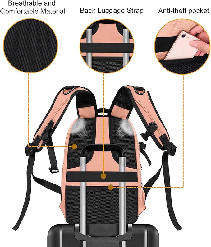 MOSISO Camera Backpack, DSLR/SLR/Mirrorless Photography Camera Bag 15-16 inch Waterproof Hardshell Case with Tripod Holder&Laptop Compartment Compatible with Canon/Nikon/Sony, Salmon Pink