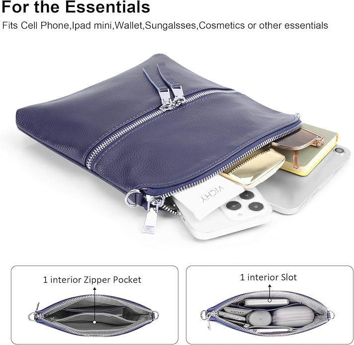 befen Genuine Leather Small Crossbody Purses for Women Travel Cross Body Bags Lightweight with Adjustable Shoulder Strap
