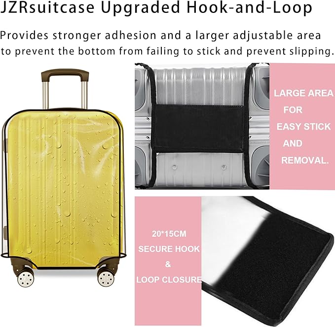 Suitcase Cover for 20" Luggage TSA Approved Clear PVC Thickened Protective Sleeve Cover for Wheeled Luggage Waterproof